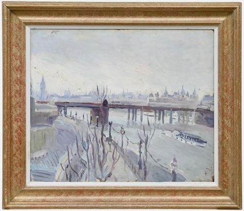 Impressionist 20th Century Oil - Charing Cross Bridge