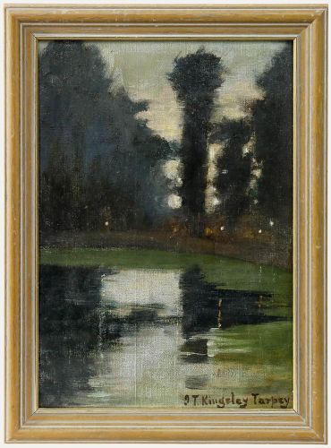 Jessie T. Kingsley Tarpey - Impressionist Mid 20th Century Oil, The Lake at Dusk