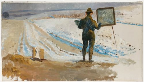 Herbert Arnold - Early 20th Century Oil, Painter in Snow