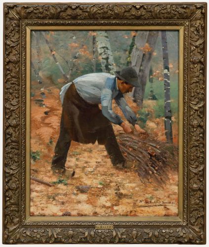 Alfred Smith - Impressionist 1894 Oil, The Gatherer