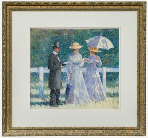 Impressionist Early 20th Century Pastel - In the Park