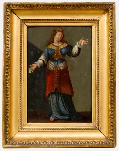 Fine 18th Century Oil - Monime of Miletus