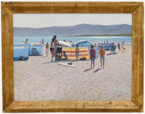 Peter Z. Phillips - Framed Contemporary Oil, Sandbanks Beach