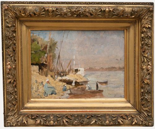 Fernand Scribe - Late 19th Century Oil, Sitting by the Water
