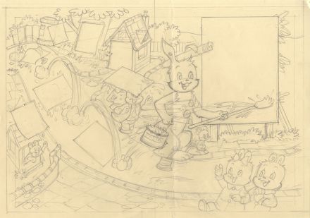 【原画】harold Mcneil 　スケッチ Hugh McNeill - Mid 20th Century Graphite Drawing, Original Drawing