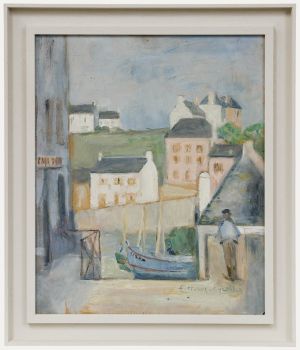 Cecile Hertz-Eyrolles (1875-1974) - Mid 20th Century Oil, Fishing Village