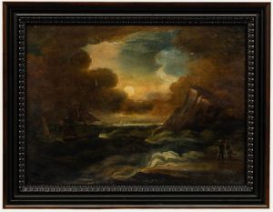 English School 19th Century Oil - Shipwreck in Rough Seas