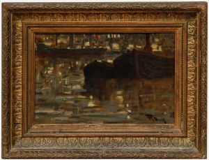 Mid 20th Century Oil - Reflections on the Water