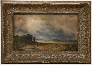 L. Schmitt - German School 1889 Oil, Homeward Bound