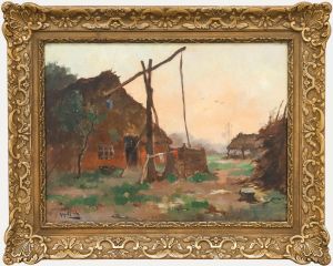 Henri Welter - Early 20th Century Oil, Farmhouse with Well