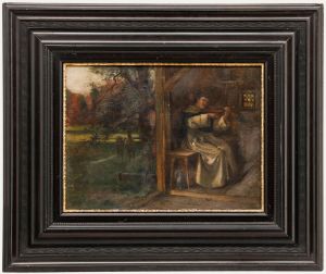 Carl Leopold Voss (1856-1921) - Early 20th Century Oil, Musician Monk