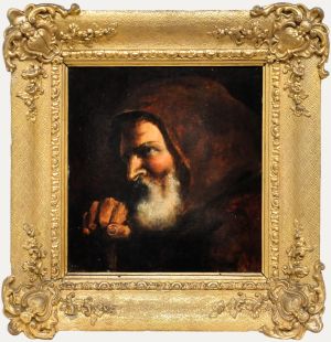 Framed 19th Century Oil - Saint Francis of Paola