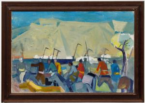 Framed Mid 20th Century Oil - Haymakers