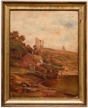 Charles Henry Lancaster - Early 20th Century Oil, Ruin on the Hill