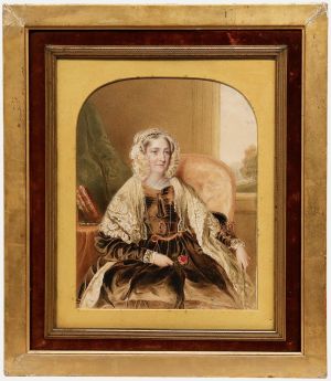 Reginald Easton - Mid 19th Century Watercolour, Portrait of Mary Drewe