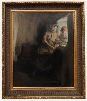 Early 20th Century Oil - By the Window