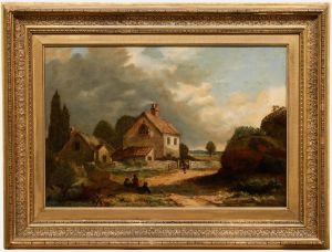 1881 Oil - View of a Farmstead