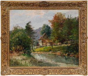 Rupert Preissl - Mid 20th Century Oil, Cottage by the River