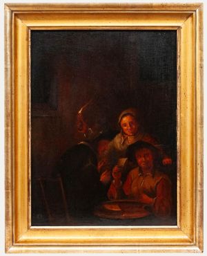 David Teniers the Younger - 18th Century Oil, The Card Players