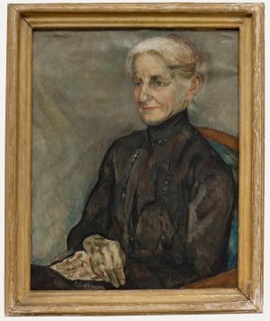 Ina Hooft - Mid 20th Century Oil, Portrait of a Silver-Haired Woman