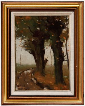 Mid 20th Century Oil - Path Under the Willows
