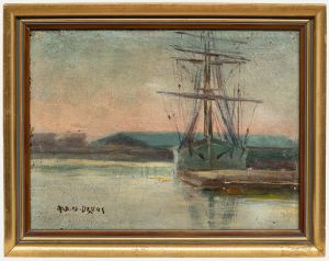 Albert Isidore De Vos - Early 20th Century Oil, Early Morning at the Harbour