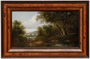 Eduard Boehm - 19th Century Oil, Partie aus Niederösterreich