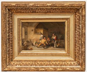 Z. Caslu - 19th Century Oil, Barber Extracting a Tooth