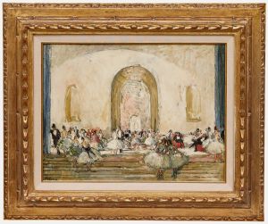 Marcel Cosson - Framed Mid 20th Century Oil, The Ballroom Foyer