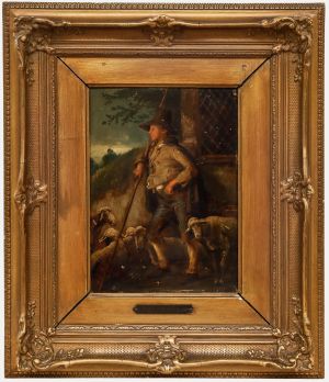 Karl Raup - Framed Mid 19th Century Oil, The Young Shepherd