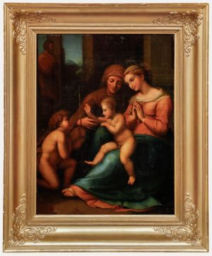 Raphael - Framed 19th Century Oil, The Madonna of Divine Love