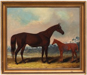 Samuel Spode - Framed Mid 19th Century Oil, Horse & Foal