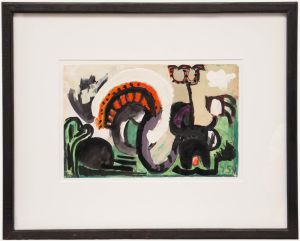 Framed 20th Century Oil - Exotic Flora