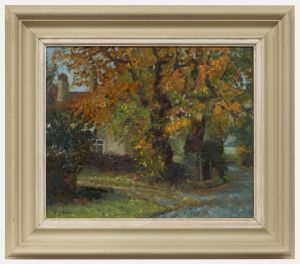 Laurence Belbin - Framed 20th Century Oil, Cottage Lane
