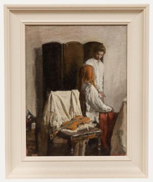 George Weissbort - Framed 20th Century Oil, A Break from Music Practice