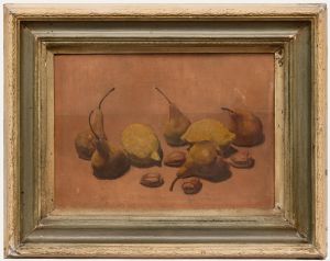 Framed Mid 20th Century Oil - Still Life of Fruit & Nuts