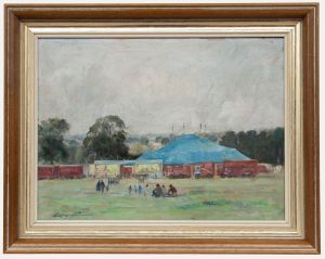 Geoffrey Burrows - 1986 Oil, The Circus in the Park