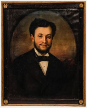 Adolf Boch - 1877 Oil, Portrait of a Young Gentleman
