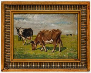 Late 19th Century Oil - Cattle in a Meadow