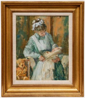 Pat MacLaurin - Framed 20th Century Oil, The Nurse, The Baby & The Bear