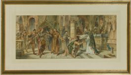 Charles Cattermole (1832-1900) - Superb Watercolour, Figures in Church Interior