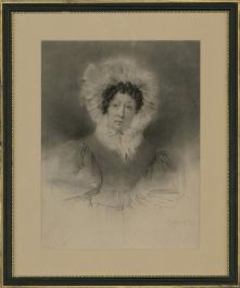 Joseph Mathias Negelen (1792-1870) - 1833 Charcoal Drawing, Lady in a Bonnet