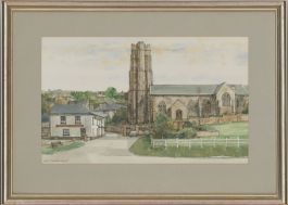 Robert Flavell Micklewright RWS RE (1923-2013) - 1984, Stokenham Church