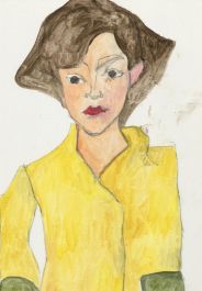 Ben Carrivick - Contemporary Oil, Woman in a Yellow Coat