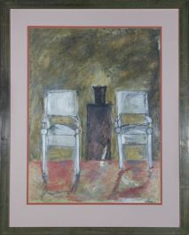 Framed Contemporary Mixed Media - Two Armchairs