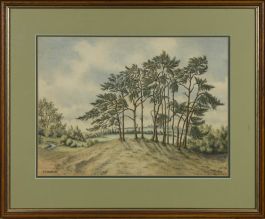 A.F. Remmett - Signed & Framed Mid 20th Century Watercolour, Breezy Trees