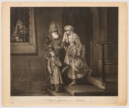 John Spilsbury (1730-1795) after Rembrandt - 18thC Mezzotint, Hagar's Departure