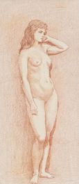 Attrib. George Hodgson (1847-1921) - Early 20th Century Sanguine, Nude