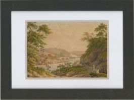 Framed Early 19th Century Watercolour - River Landscape with Figures