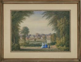 Late 19th Century Watercolour - Afternoon Stroll